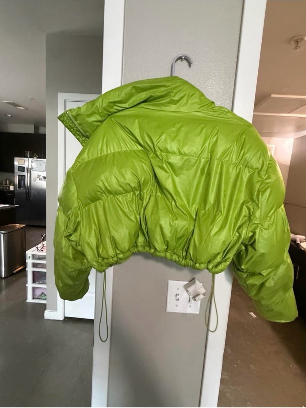lime puffer jacket - Picture 2 of 3